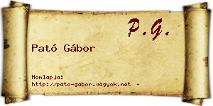 Pató Gábor névjegykártya
